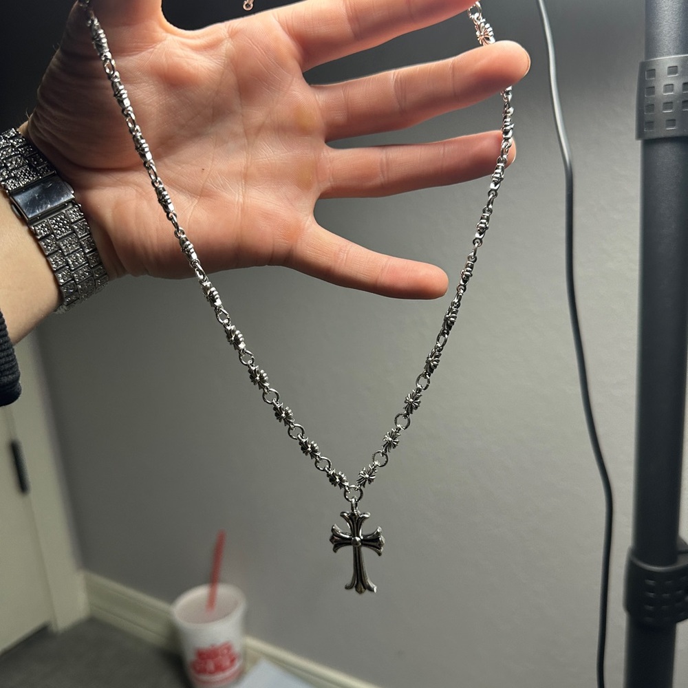 Chrome Hearts Silver Cross Necklace